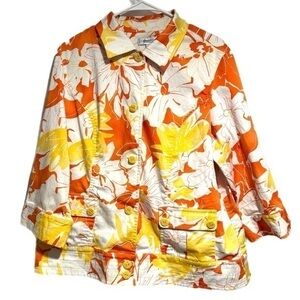 Coldwater Creek Plus Size Floral Jacket